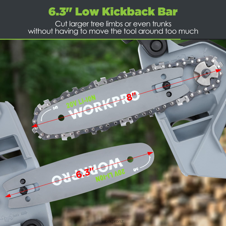 20V Brushless Cordless Compact Chainsaw with 4.0Ah Battery and Replacement Chain 8884L298 Morden WORKPRO Tool