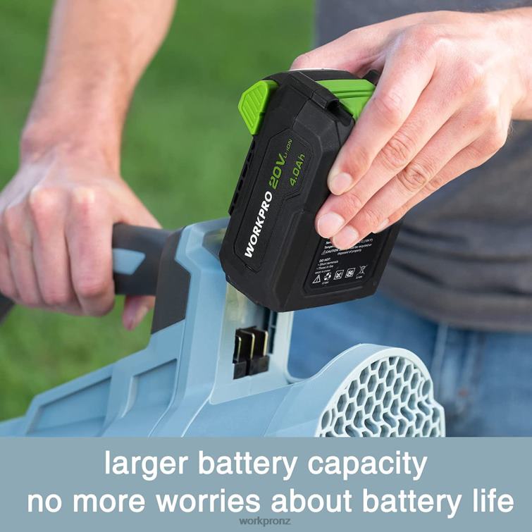 20V Cordless Leaf Blower with 5 Adjustable Speeds 4.0Ah Larger Capacity Battery and Quick Charger Included 8884L292 Helpful WORKPRO Tool