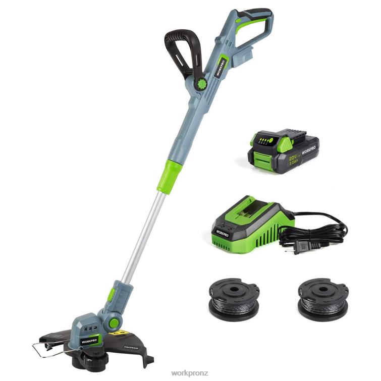 20V Cordless String Trimmer / Edger 12-inch with 2Ah Lithium-Ion Battery 1 Hour Quick Charger 16.4ft Trimmer Line Included 8884L293 Helpful WORKPRO Tool