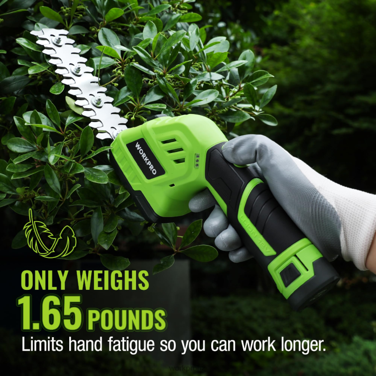 2 in 1 12V Electric Cordless Grass Hedge Shear & Handheld Shrubbery Trimmer, with 2.0Ah Rechargeable Lithium-Ion Battery and 1 Hour Fast Charger 8884L301 Morden WORKPRO Tool