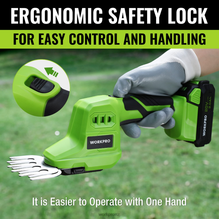 2 in 1 20V Electric Cordless Grass Hedge Shear & Handheld Shrubbery Trimmer, with 2.0Ah Rechargeable Lithium-Ion Battery and 1 Hour Fast Charger 8884L302 Useful WORKPRO Tool