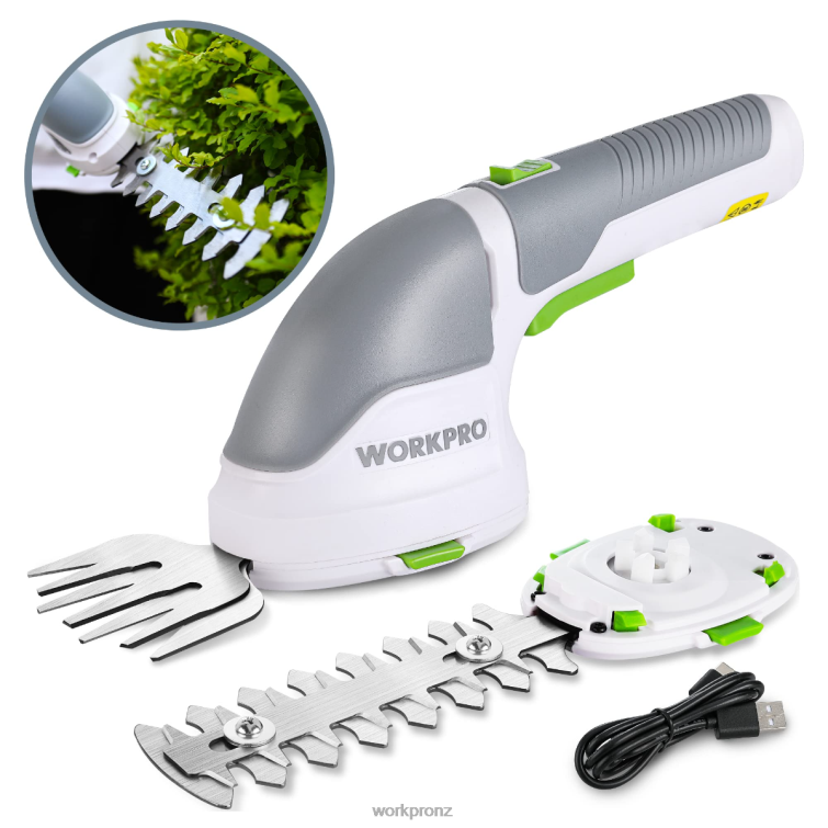 2 in 1 Handheld 3.6V Electric Cordless Shrubbery Trimmer Hedge Shears/Grass Cutter 8884L268 Pink/Green/White WORKPRO Tool