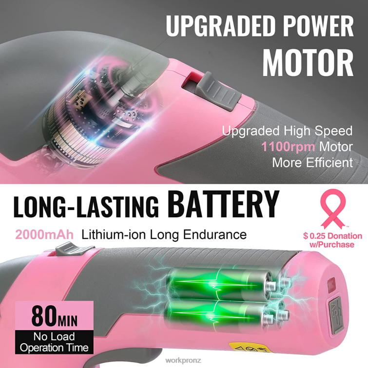 2 in 1 Handheld 7.2V Electric Cordless Shrubbery Trimmer Hedge Shears/Grass Cutter 8884L269 Pink/Green/White WORKPRO Tool