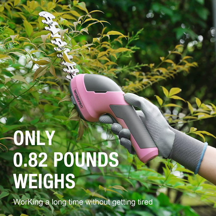 2 in 1 Handheld 7.2V Electric Cordless Shrubbery Trimmer Hedge Shears/Grass Cutter 8884L269 Pink/Green/White WORKPRO Tool