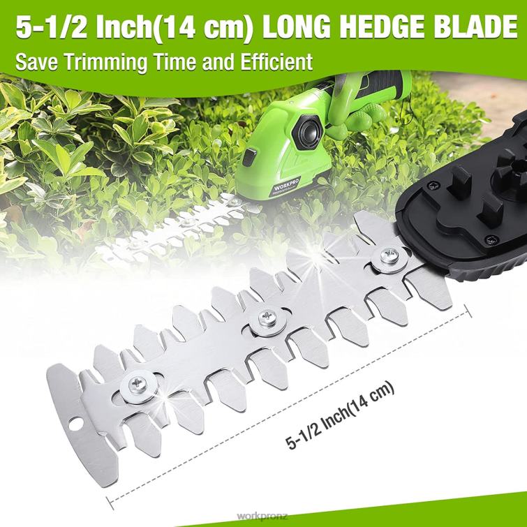 Cordless Grass Shear & Shrubbery Trimmer 2 in 1 Handheld Hedge Trimmer 7.2V Electric Grass Trimmer Hedge Shears 8884L297 Green/White WORKPRO Tool