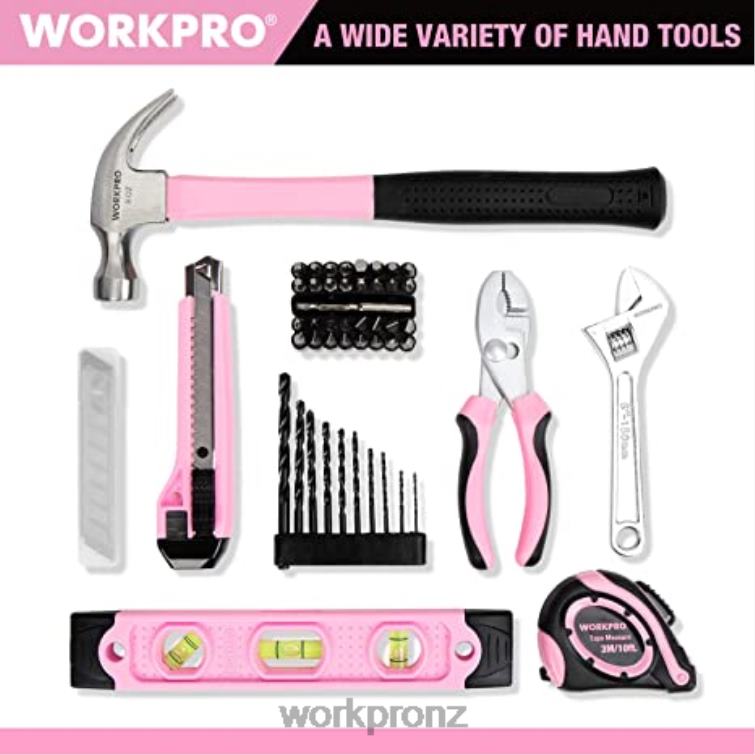 12V Cordless Drill Set & 6-in-1 Staple Gun & 8 Pcs Magnetic Screwdrivers Set & Cordless Hot Melt Glue Gun 8884L313 Pink WORKPRO Tool