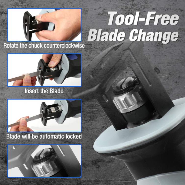 12V Cordless Reciprocating Saw & 12V Cordless Drill Driver Kit & 12 Pcs Magnetic Screwdrivers Set & Cordless Hot Glue Gun 8884L321 Useful WORKPRO Tool