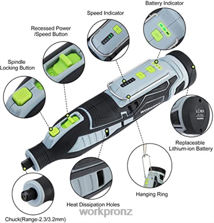12V Cordless Rotary Tool Kit & 276-piece Rotary Tool Accessories Kit & 8-Piece Clamp Set & 4-in-1 Staple Gun Kit 8884L317 Morden WORKPRO Tool