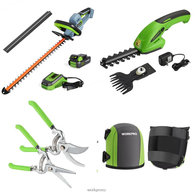 20V Cordless Hedge Trimmer & 2 in 1 Handheld Hedge Trimmer & 2-Piece Pruning Shears & Garden Knee Pads 8884L320 Morden WORKPRO Tool