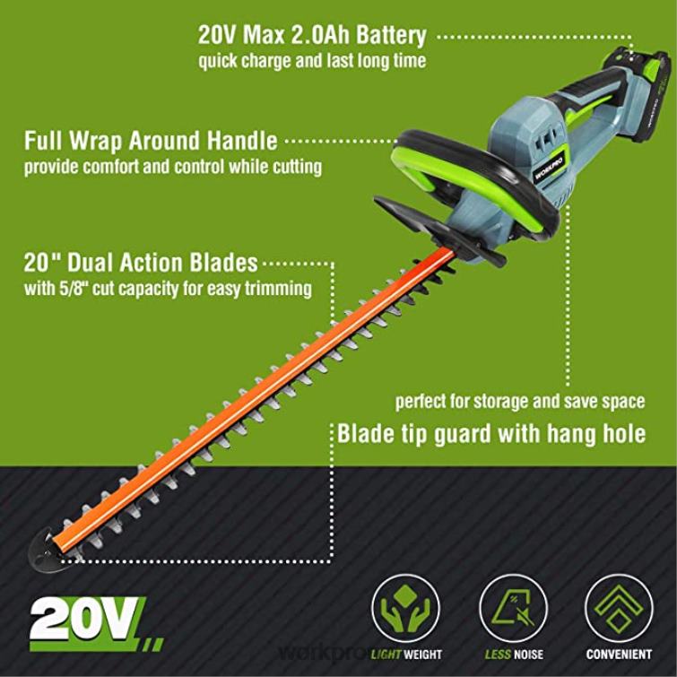 20V Cordless Hedge Trimmer & 2 in 1 Handheld Hedge Trimmer & 2-Piece Pruning Shears & Garden Knee Pads 8884L320 Morden WORKPRO Tool