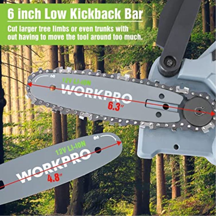 Cordless Chain Saw & 7 Piece Garden Tools Set & 2 Pairs Garden Gloves & Garden Knee Pads 8884L314 Useful WORKPRO Tool