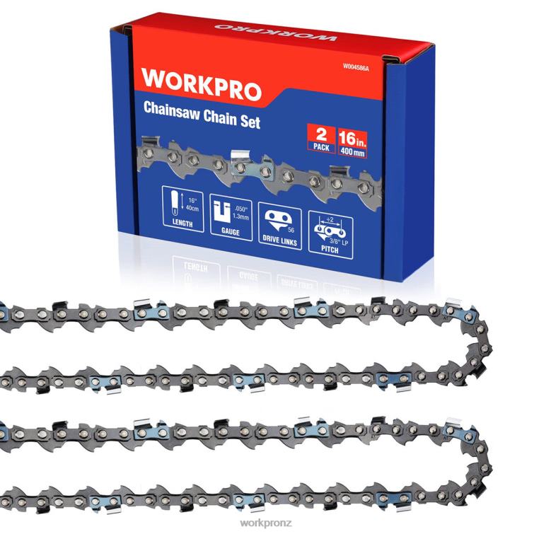 2-Pack Chainsaw Chain, 3/8"Pitch, 56 Drive Links Wood Cutting Saw Chain for Chainsaw Parts 8884L204 Useful WORKPRO Tool