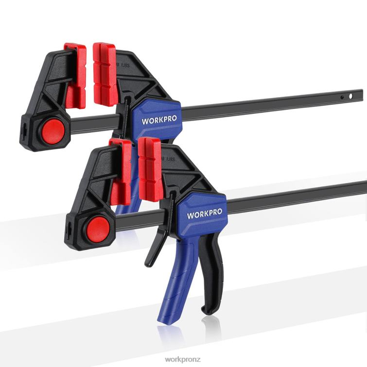 2 Pcs Bar Clamps for Woodworking, Medium Duty 300lbs One-Handed Clamp/Spreader 8884L123 Helpful WORKPRO Tool