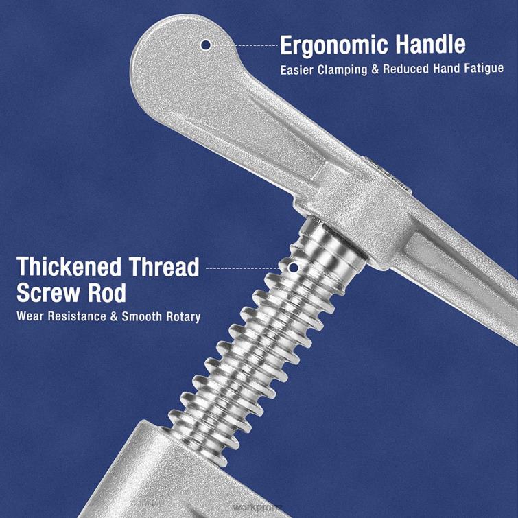 2 Pcs Pipe Clamps, Aluminum Die-casting Lightweight Tube Clamps 8884L124 Black WORKPRO Tool