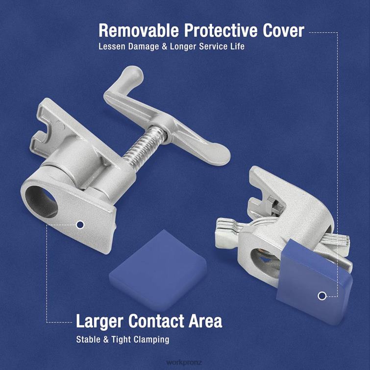 2 Pcs Pipe Clamps, Aluminum Die-casting Lightweight Tube Clamps 8884L124 Black WORKPRO Tool