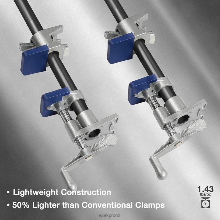 2 Pcs Pipe Clamps, Aluminum Die-casting Lightweight Tube Clamps 8884L124 Black WORKPRO Tool