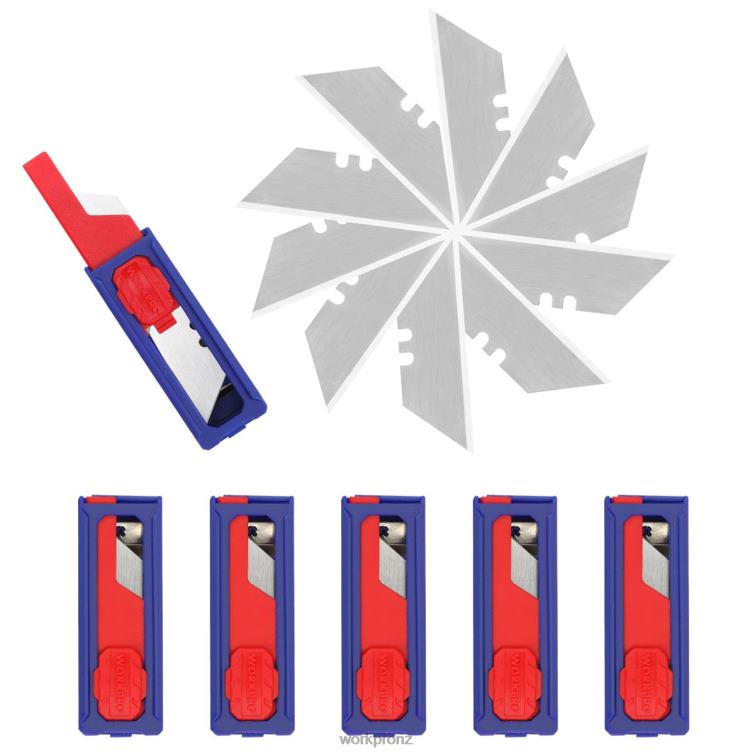 Utility Knife Blades, SK5 Steel Box Cutter Blades Refills, Standard Size with Individual Dispenser, Pack of 50 8884L55 Morden WORKPRO Tool
