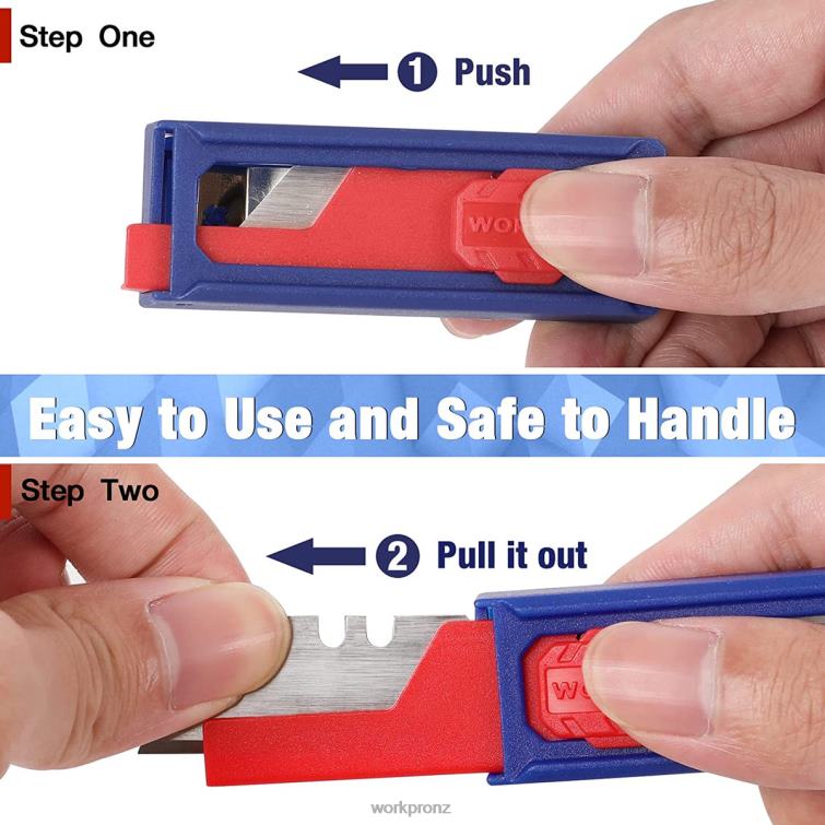 Utility Knife Blades, SK5 Steel Box Cutter Blades Refills, Standard Size with Individual Dispenser, Pack of 50 8884L55 Morden WORKPRO Tool