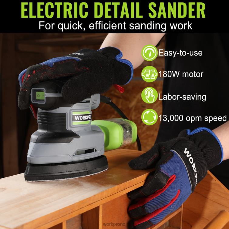 1.6 Amp Detail Sander, 13000 OPM Compact Electric Sander with Dust Collector 8884L239 Helpful WORKPRO Tool
