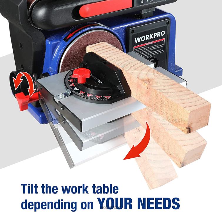 Belt Disc Sander, 4 in. x 36 in. Belt & 6 in. Disc Sander with 6 pcs Sandpapers, Cast Iron Base for Sanding Woodworking 8884L235 Useful WORKPRO Tool