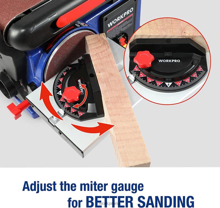 Belt Disc Sander, 4 in. x 36 in. Belt & 6 in. Disc Sander with 6 pcs Sandpapers, Cast Iron Base for Sanding Woodworking 8884L235 Useful WORKPRO Tool