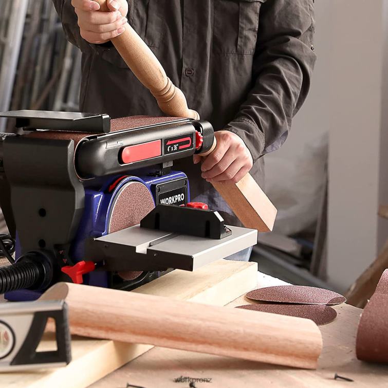 Belt Disc Sander, 4 in. x 36 in. Belt & 6 in. Disc Sander with 6 pcs Sandpapers, Cast Iron Base for Sanding Woodworking 8884L235 Useful WORKPRO Tool