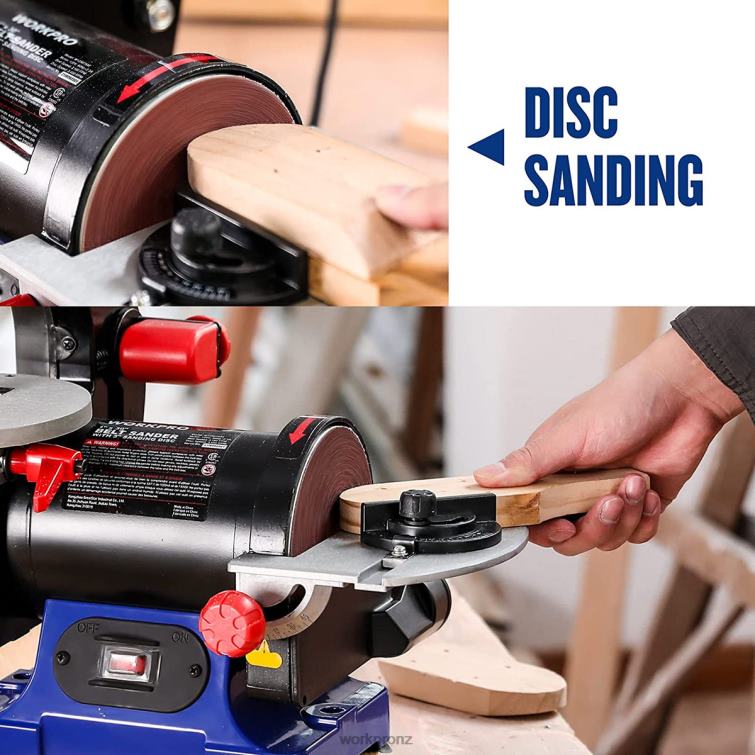Disc Belt Sander, 1 in. x 30 in. Belt & 5 in. Sanding Disc, including 6 PCS Sandpapers 8884L237 Helpful WORKPRO Tool