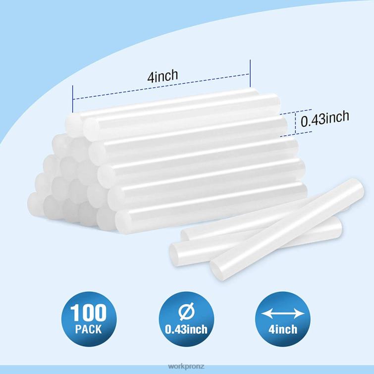 100-pack Full Size Hot Glue Sticks Compatible with Most Glue Guns 8884L196 New WORKPRO Tool