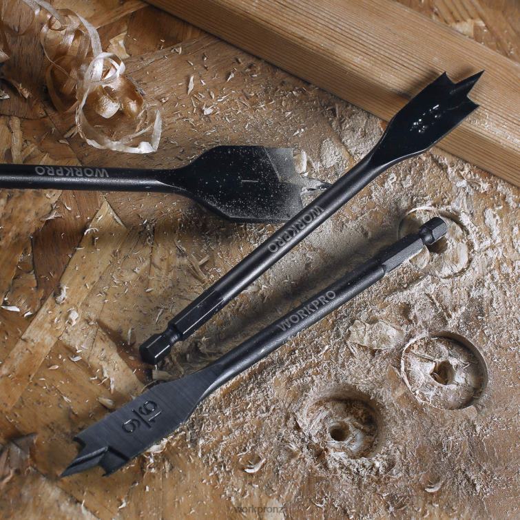 10 Pcs Premium Carbon Steel Pro Spade Drill Bit Set 8884L192 Helpful WORKPRO Tool