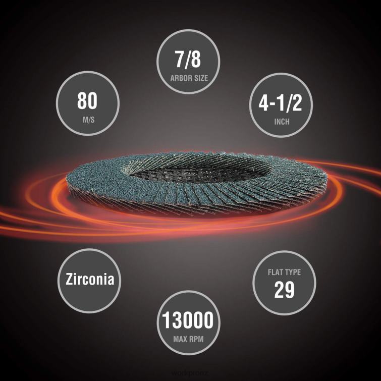 20 Pcs Flap Discs Zirconia Abrasive Grinding Wheel and Flap Sanding Disc 8884L209 Useful WORKPRO Tool