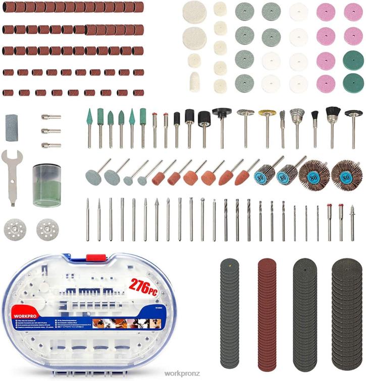 276 Pcs Rotary Tool Accessories Kit Cutting Carving and Polishing Universal Fitment 8884L191 Morden WORKPRO Tool