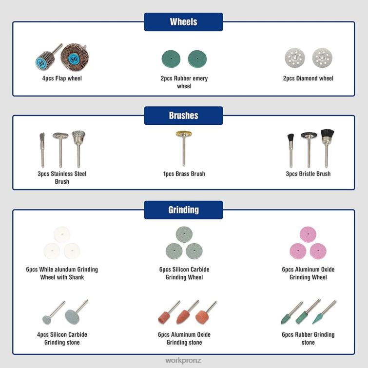 276 Pcs Rotary Tool Accessories Kit Cutting Carving and Polishing Universal Fitment 8884L191 Morden WORKPRO Tool