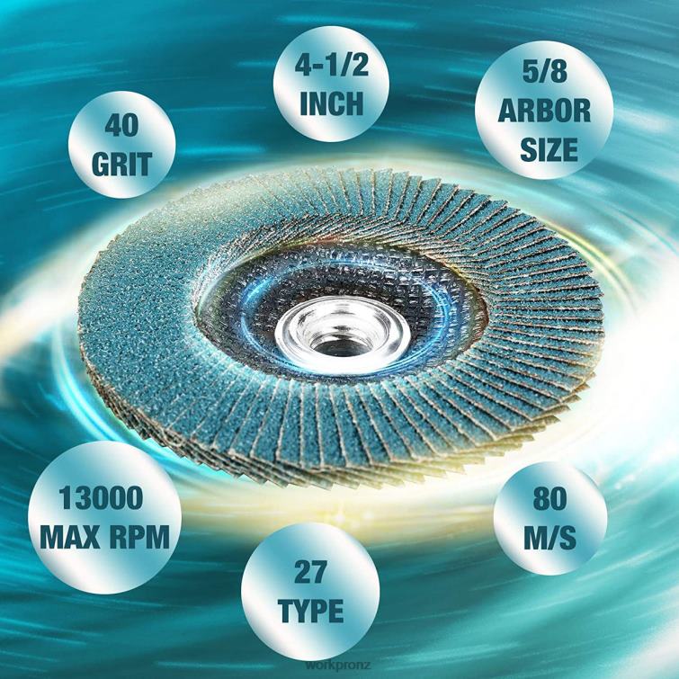 5 Pack Zirconia Flap Disc, Angle Grinder Sanding Disc, 4-1/2 inch Grinding Wheels 8884L206 Useful WORKPRO Tool
