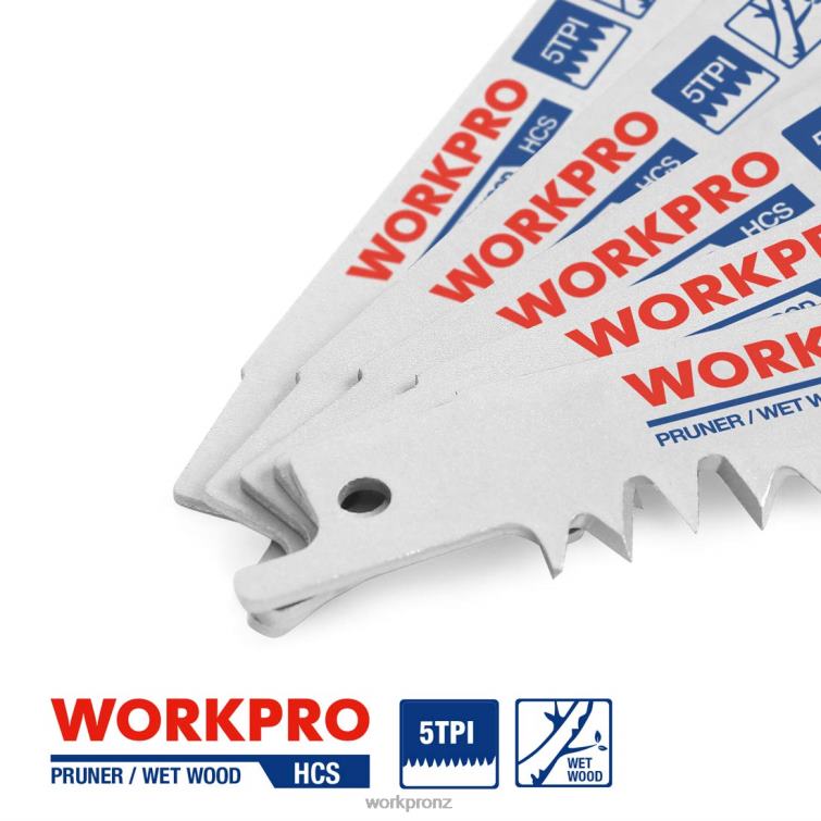 5 Pcs 9-Inch Wood Pruning Reciprocating Saw Blade Set 8884L208 Helpful WORKPRO Tool