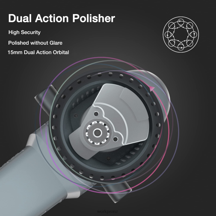 Buffer Polisher, 6-inch 1080W Dual Action Random Orbital Polish Kit 8884L240 Morden WORKPRO Tool