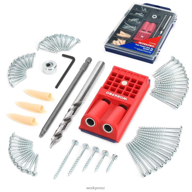 Plastic Plugs Coarse Square Driver Screws Pocket Hole Jig Kit 8884L201 Morden WORKPRO Tool