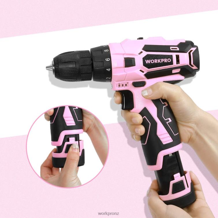 12V Lithium-ion Replacement Battery for 12V Cordless Drill Driver 8884L223 Pink WORKPRO Tool
