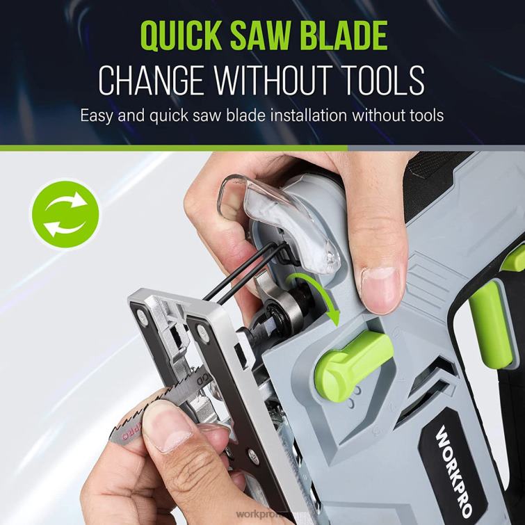 Jigsaw, 6.5AMP 850W Corded Electric Jig Saw Tool Kit 8884L241 Morden WORKPRO Tool