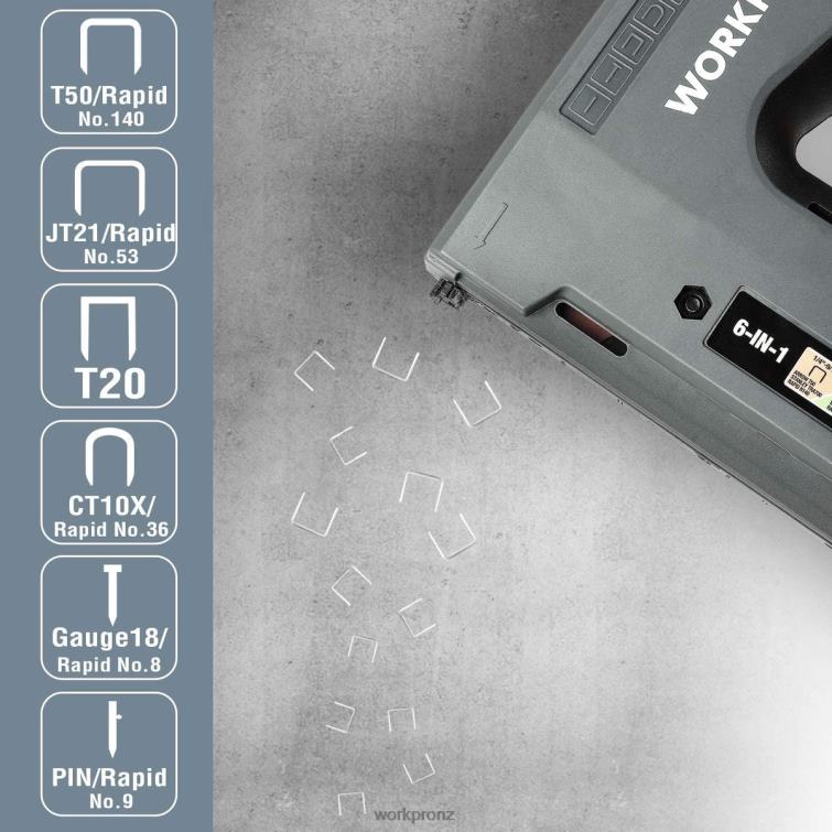 6 in 1 3.6V Rechargeable Cordless Staple Gun 8884L166 Useful WORKPRO Tool