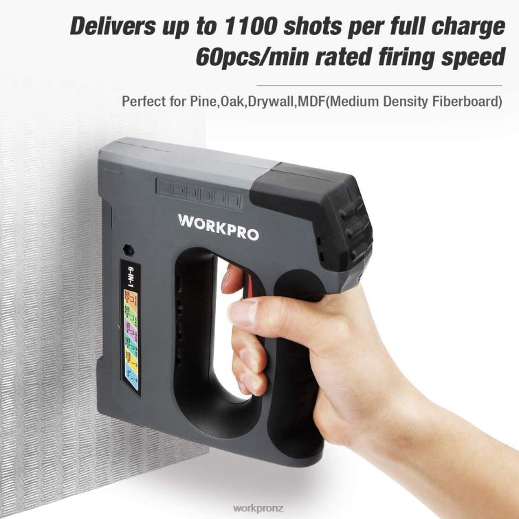 6 in 1 3.6V Rechargeable Cordless Staple Gun 8884L166 Useful WORKPRO Tool