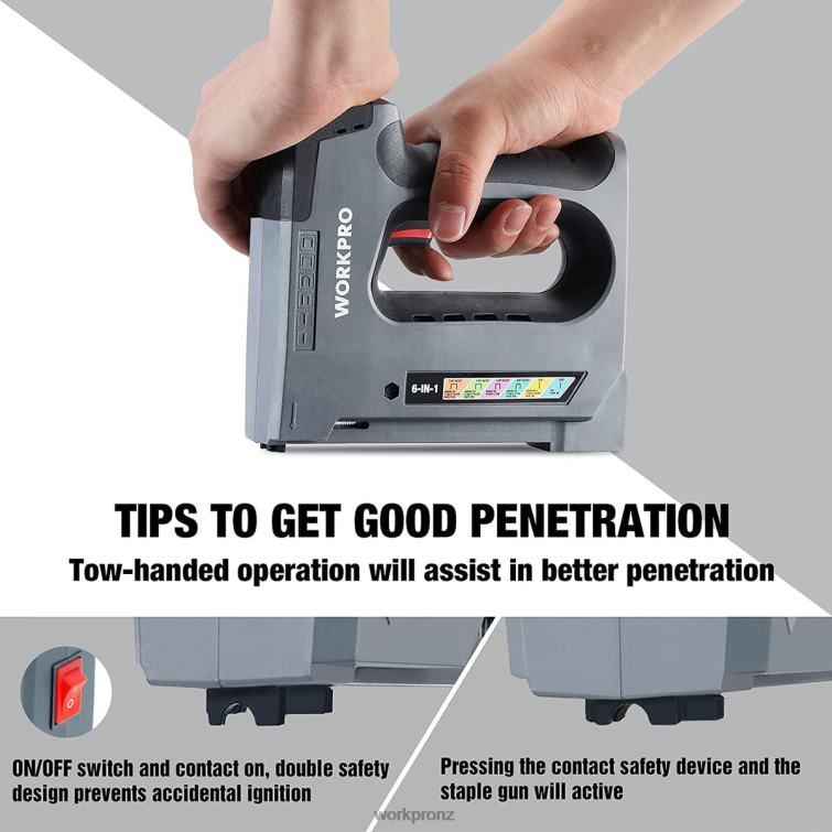 6 in 1 3.6V Rechargeable Cordless Staple Gun 8884L166 Useful WORKPRO Tool