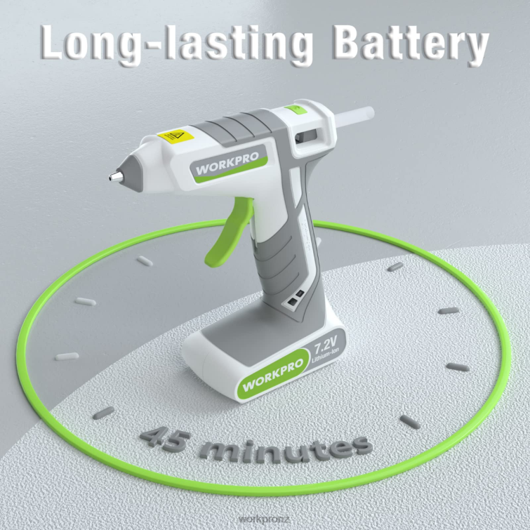 7.2V Cordless Hot Melt Glue Gun Kit 8884L164 Pink/White WORKPRO Tool