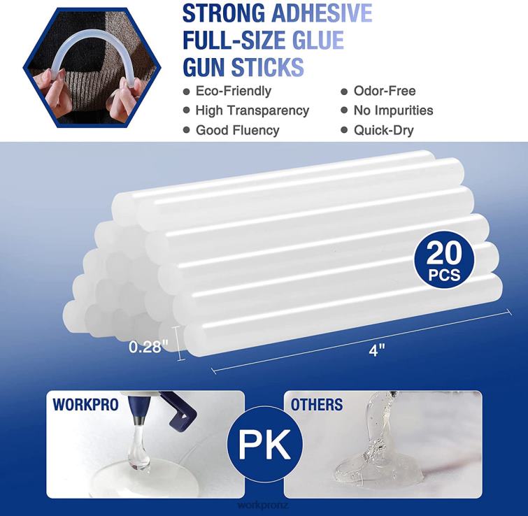 Mini Hot Glue Gun Kit with 20 Pcs Hot Glue Sticks 8884L162 Pink/White WORKPRO Tool