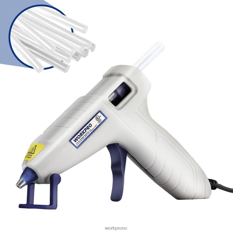 Mini Hot Glue Gun Kit with 20 Pcs Hot Glue Sticks 8884L162 Pink/White WORKPRO Tool