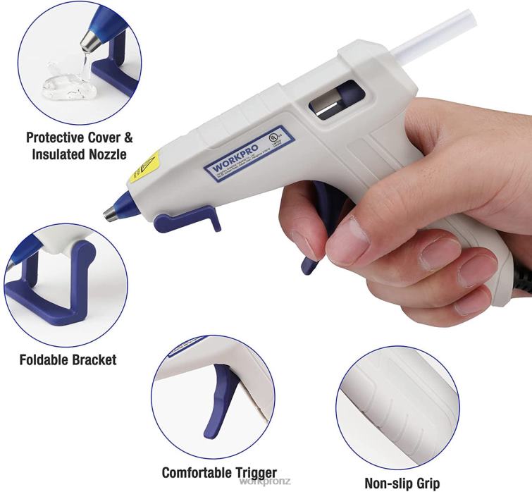 Mini Hot Glue Gun Kit with 20 Pcs Hot Glue Sticks 8884L162 Pink/White WORKPRO Tool