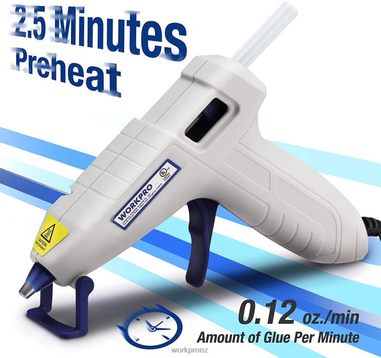 Mini Hot Glue Gun Kit with 20 Pcs Hot Glue Sticks 8884L162 Pink/White WORKPRO Tool