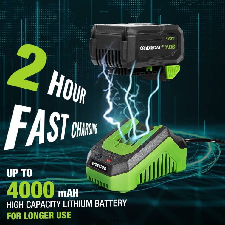 20V Cordless Impact Wrench, with 4.0 Ah Battery, Fast Charger, 4 Impact Sockets and Storage Case 8884L188 Morden WORKPRO Tool