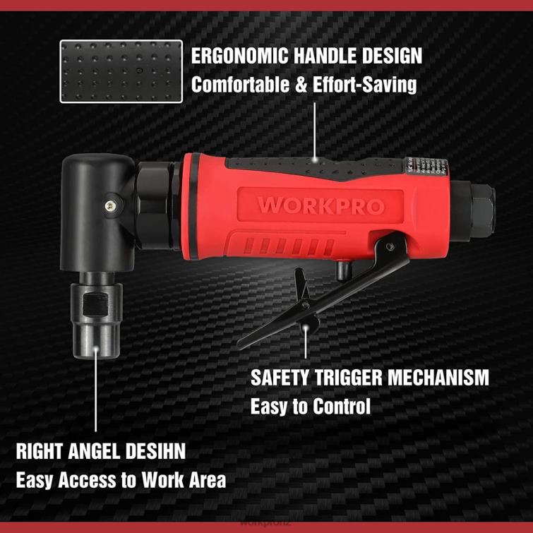 Air Angle Die Grinder 1/4-Inch Pneumatic Right Angle Die Grinder Set 8884L180 Morden WORKPRO Tool