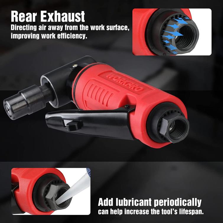 Air Angle Die Grinder 1/4-Inch Pneumatic Right Angle Die Grinder Set 8884L180 Morden WORKPRO Tool