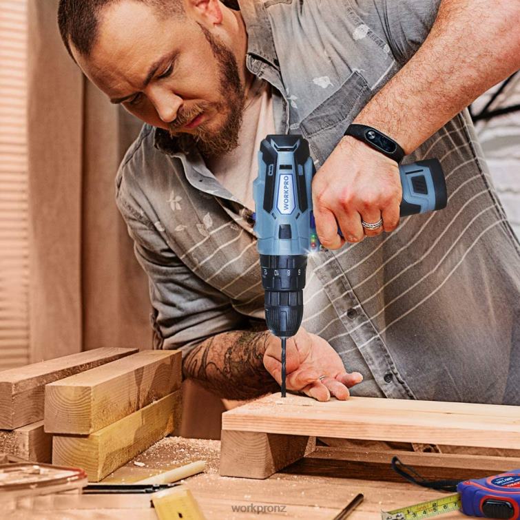 12V 2-Speed Cordless Drill Driver Kit, 2 Li-Ion Batteries 2000 mAh and Fast Charger 8884L168 Morden WORKPRO Tool